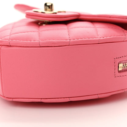 Chanel Lambskin Quilted CC In Love Heart Clutch With Chain Pink 9 of 9