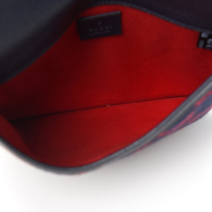 Gucci Covered Wool GG Monogram Slim Belt Bag Navy Red 4 of 10