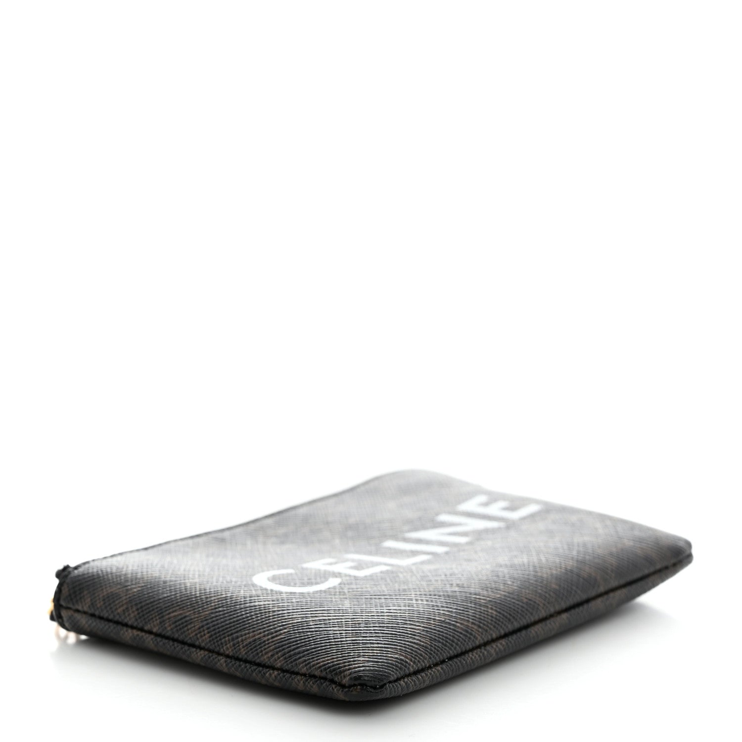 Celine Triomphe Canvas Logo Coin and Card Pouch With Hook Black 4 of 7