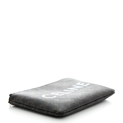 Celine Triomphe Canvas Logo Coin and Card Pouch With Hook Black 4 of 7