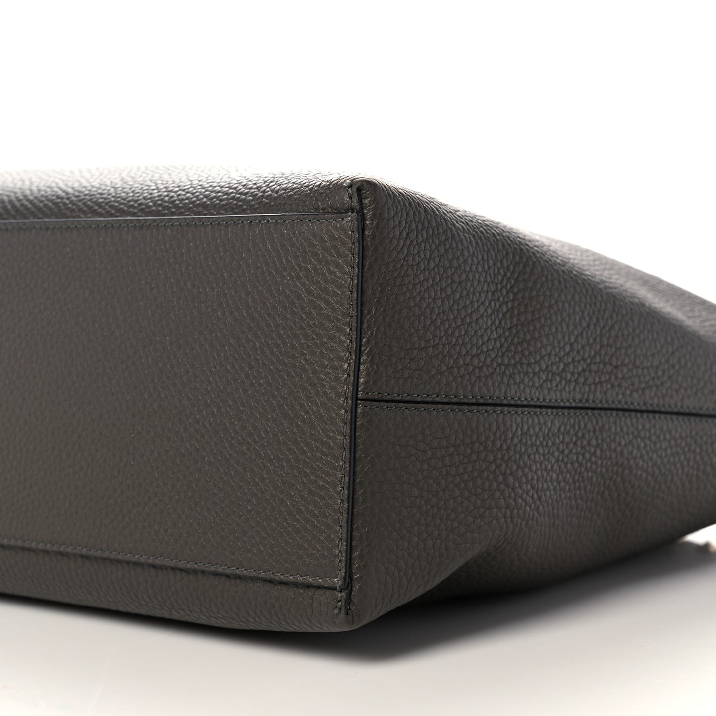 Grained Calfskin Rockstud Shoulder Tote Graphite