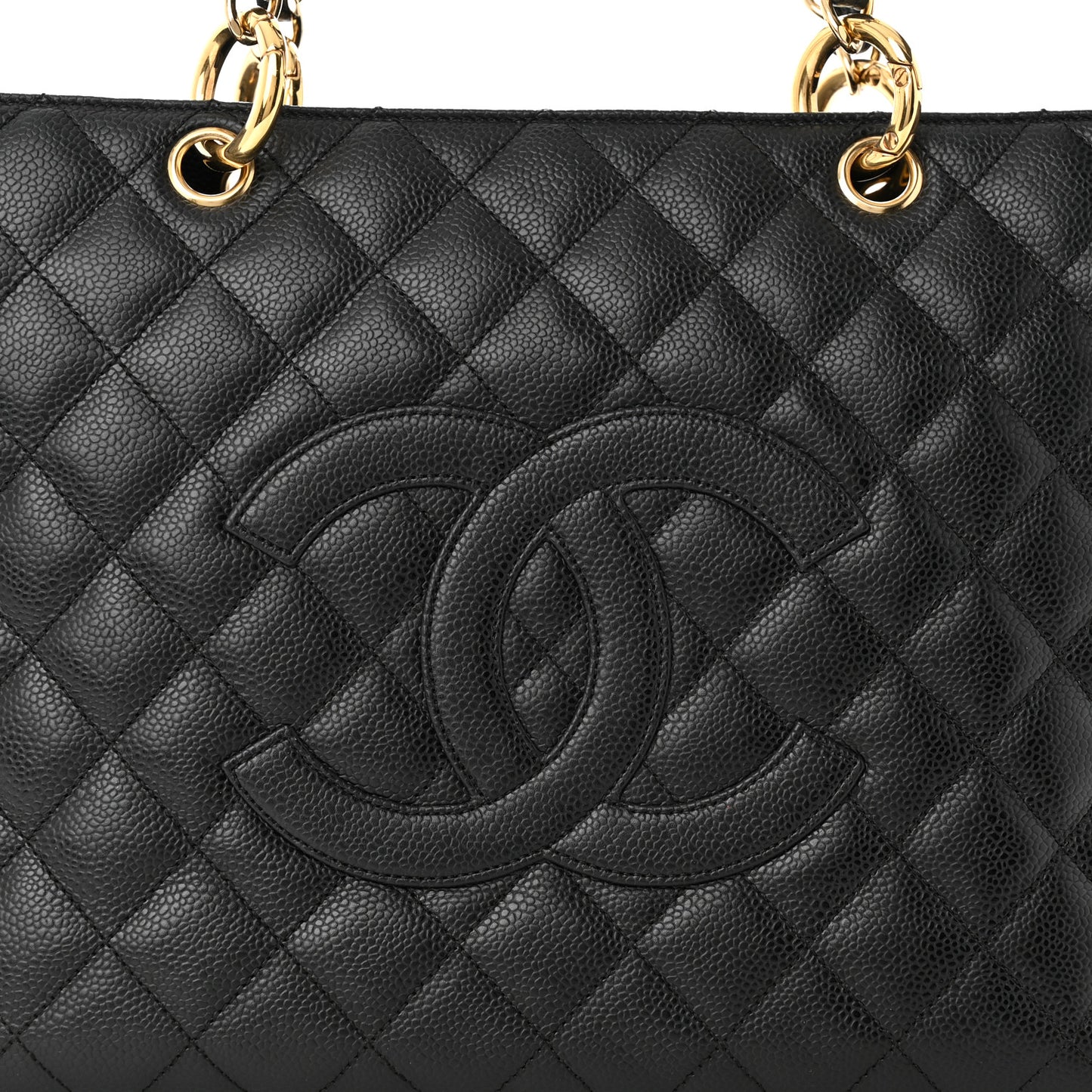 Caviar Quilted Grand Shopping Tote GST Black