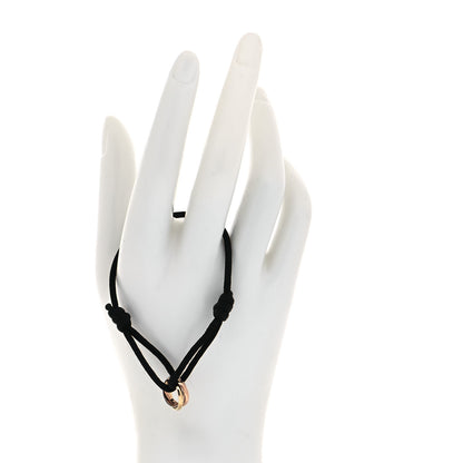 Cartier 18K Pink Yellow White Gold Trinity Adjustable Cord Bracelet Black 2 of 7
