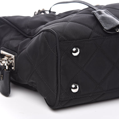 Prada Nylon Tessuto Impuntu Quilted Shoulder Bag Black 8 of 9