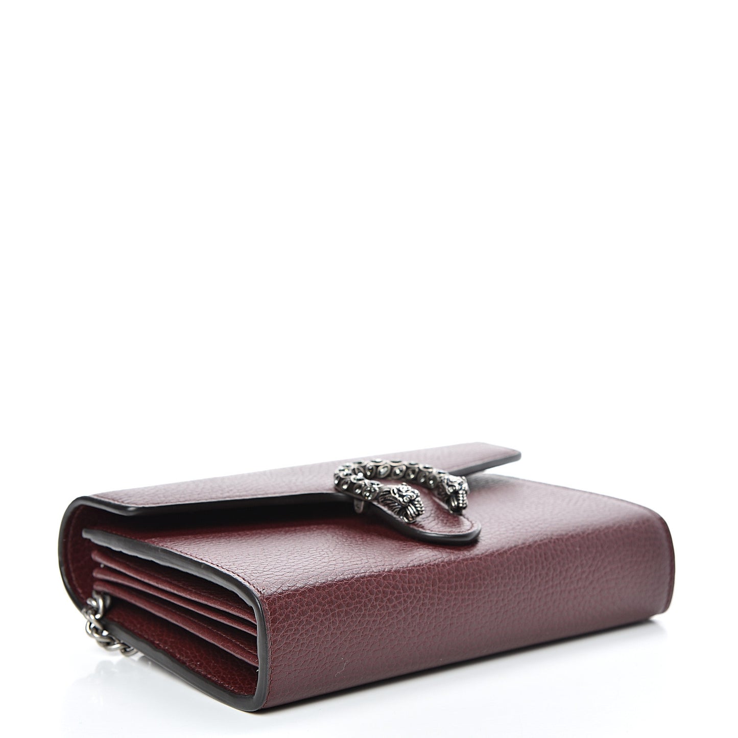 Dollar Calfskin Crystal Mini Dionysus Chain Wallet Vintage Bordeaux