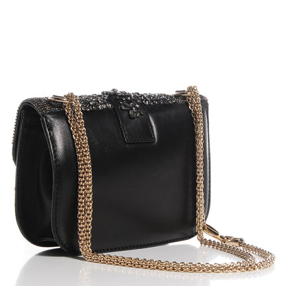 Valentino Garavani Nappa Crystal Small Glam Lock Rockstud Flap Black 3 of 7