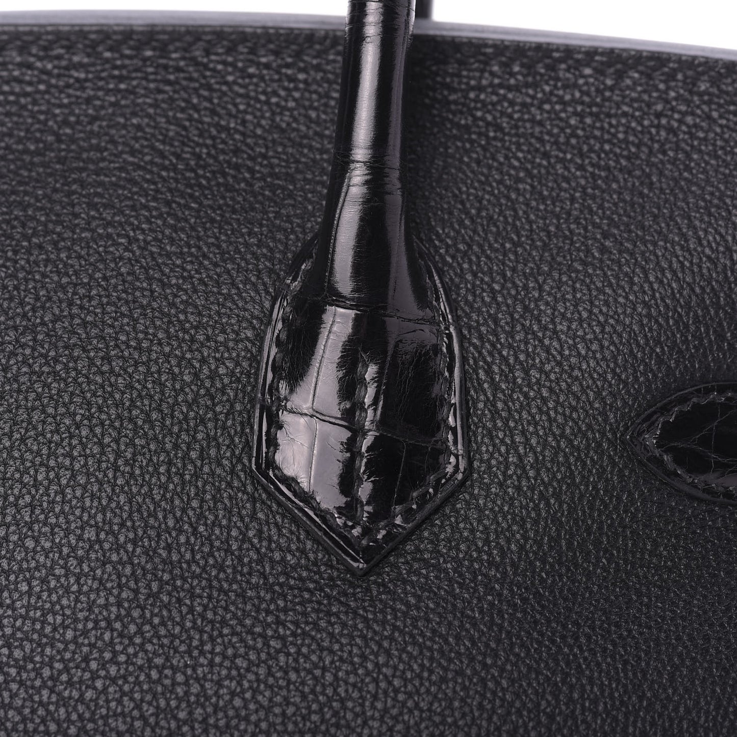 Taurillon Novillo Shiny Niloticus Crocodile Birkin Touch 30 Black