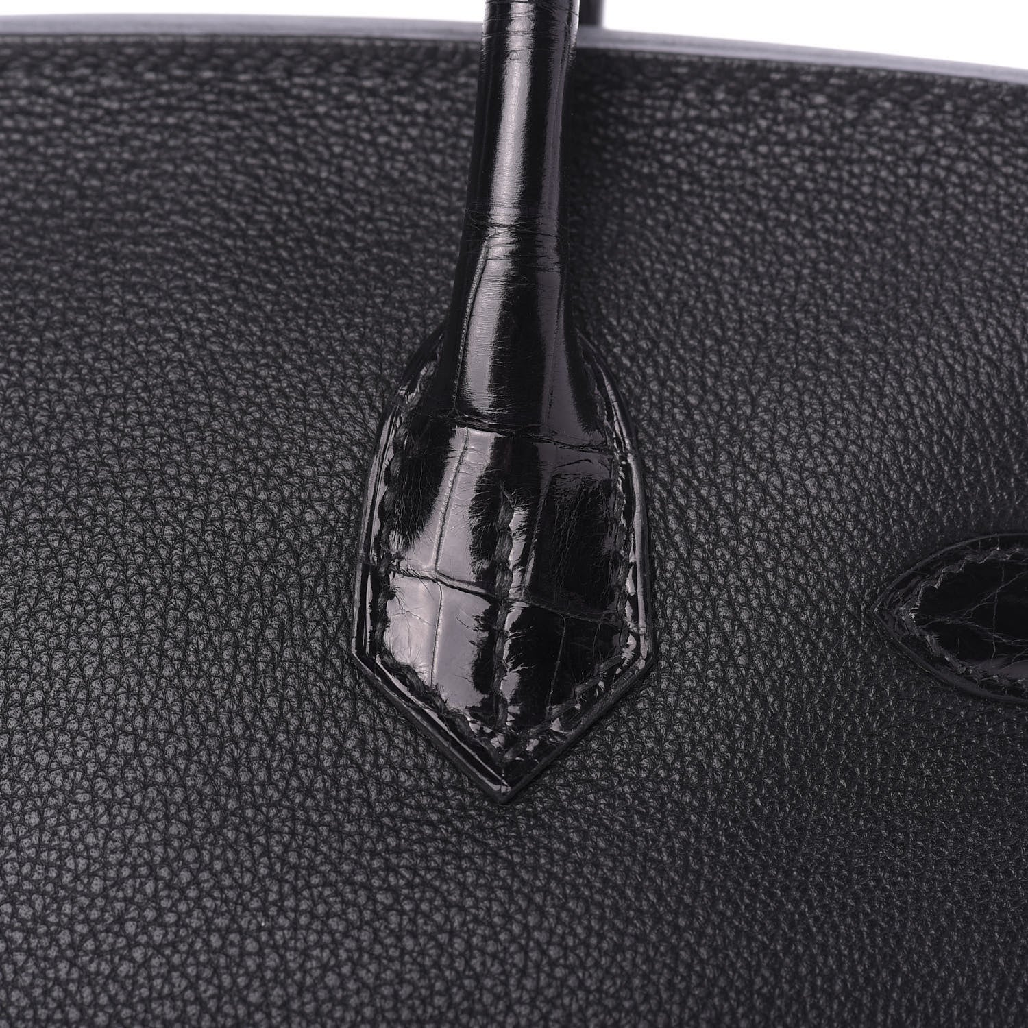 Hermes Taurillon Novillo Shiny Niloticus Crocodile Birkin Touch 30 Black 8 of 32