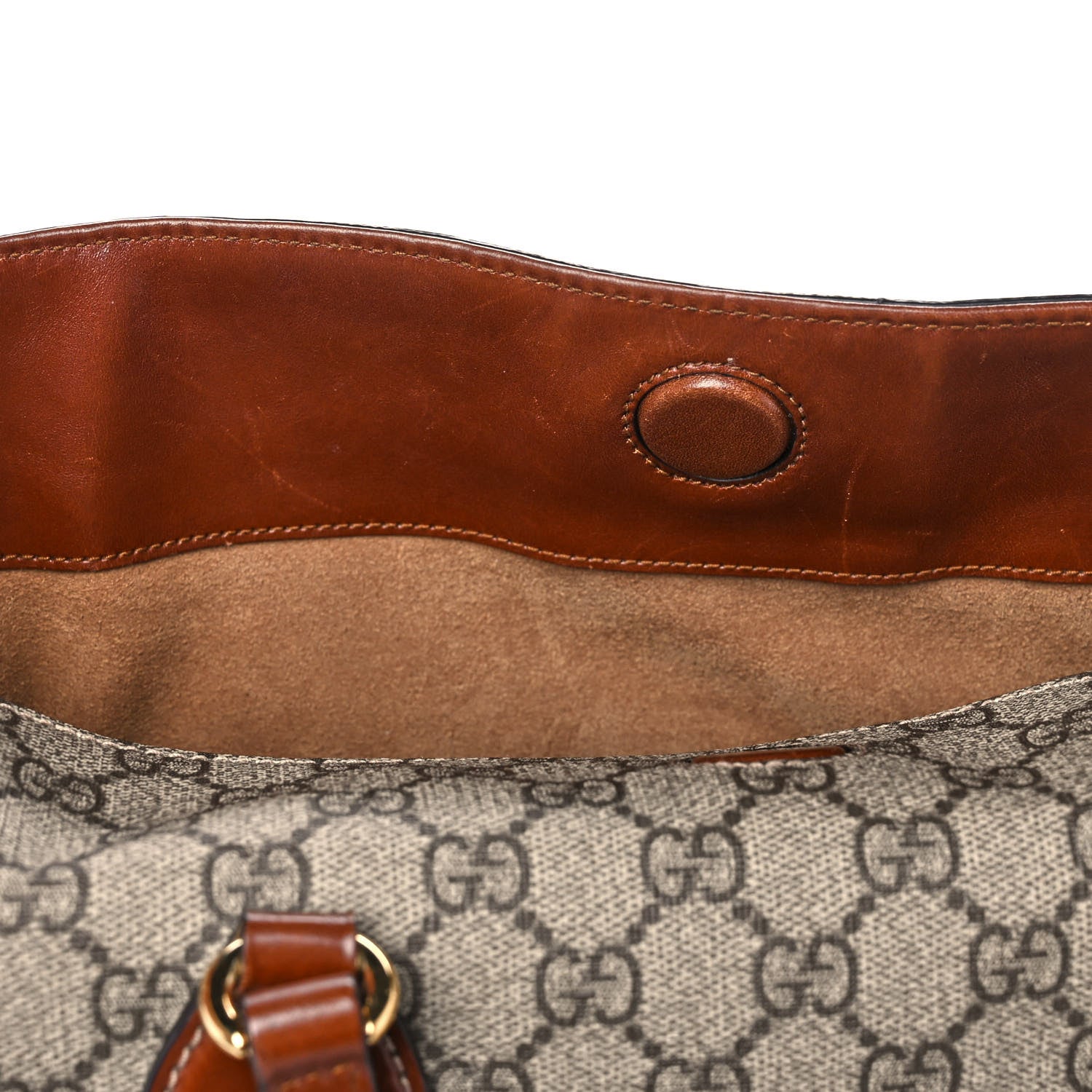 Gucci GG Supreme Monogram Linea A Foldover Tote Brown 15 of 18