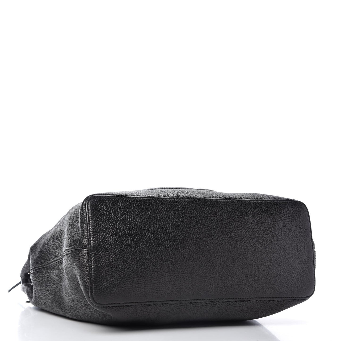 Pebbled Calfskin Large Soho Hobo Black