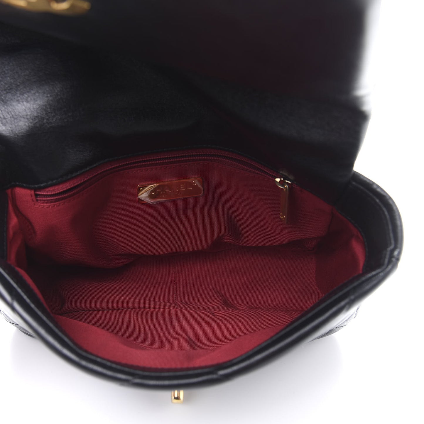 Goatskin Quilted Medium 19 Flap Black