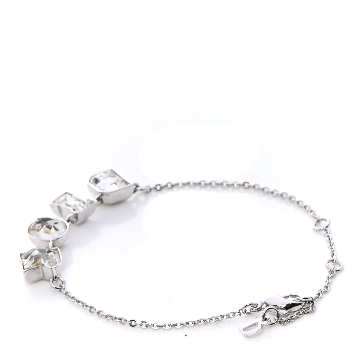 Christian Dior Crystal Logo Bracelet Silver 3 of 5