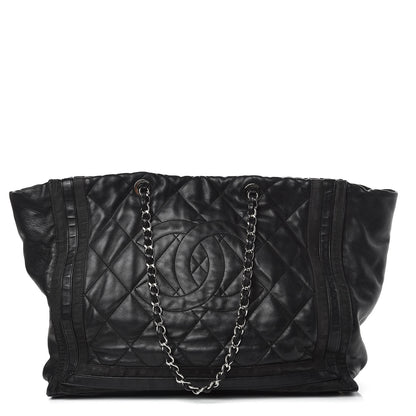 Chanel Lambskin Quilted Lido Shopping Tote Black 1 of 16