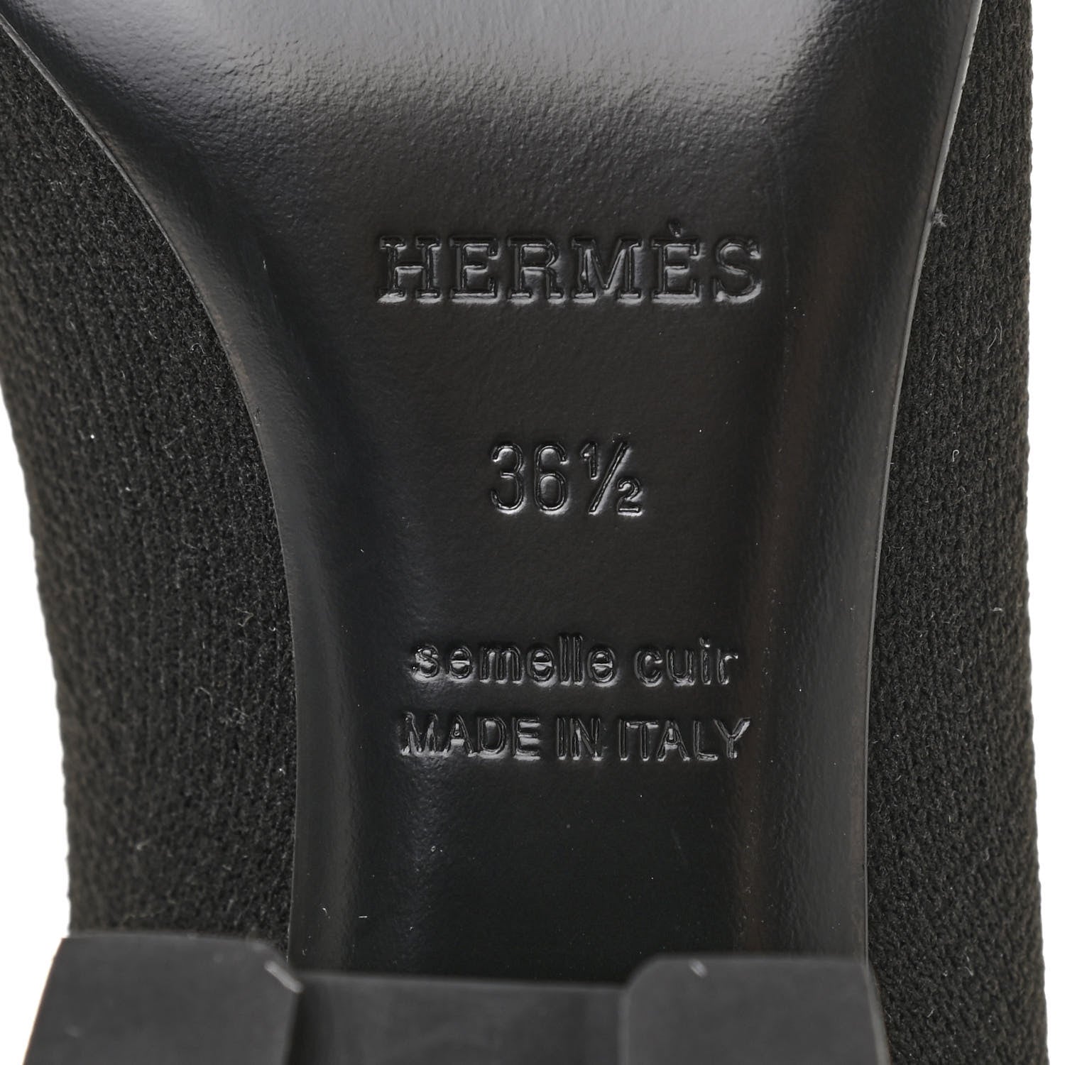 Hermes Knit Calfskin Volver Ankle Boots 36.5 Black 6 of 7