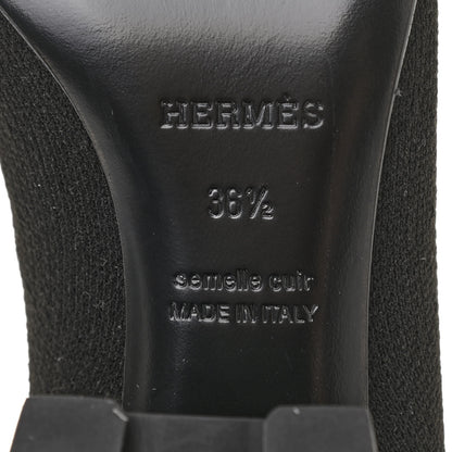 Hermes Knit Calfskin Volver Ankle Boots 36.5 Black 6 of 7