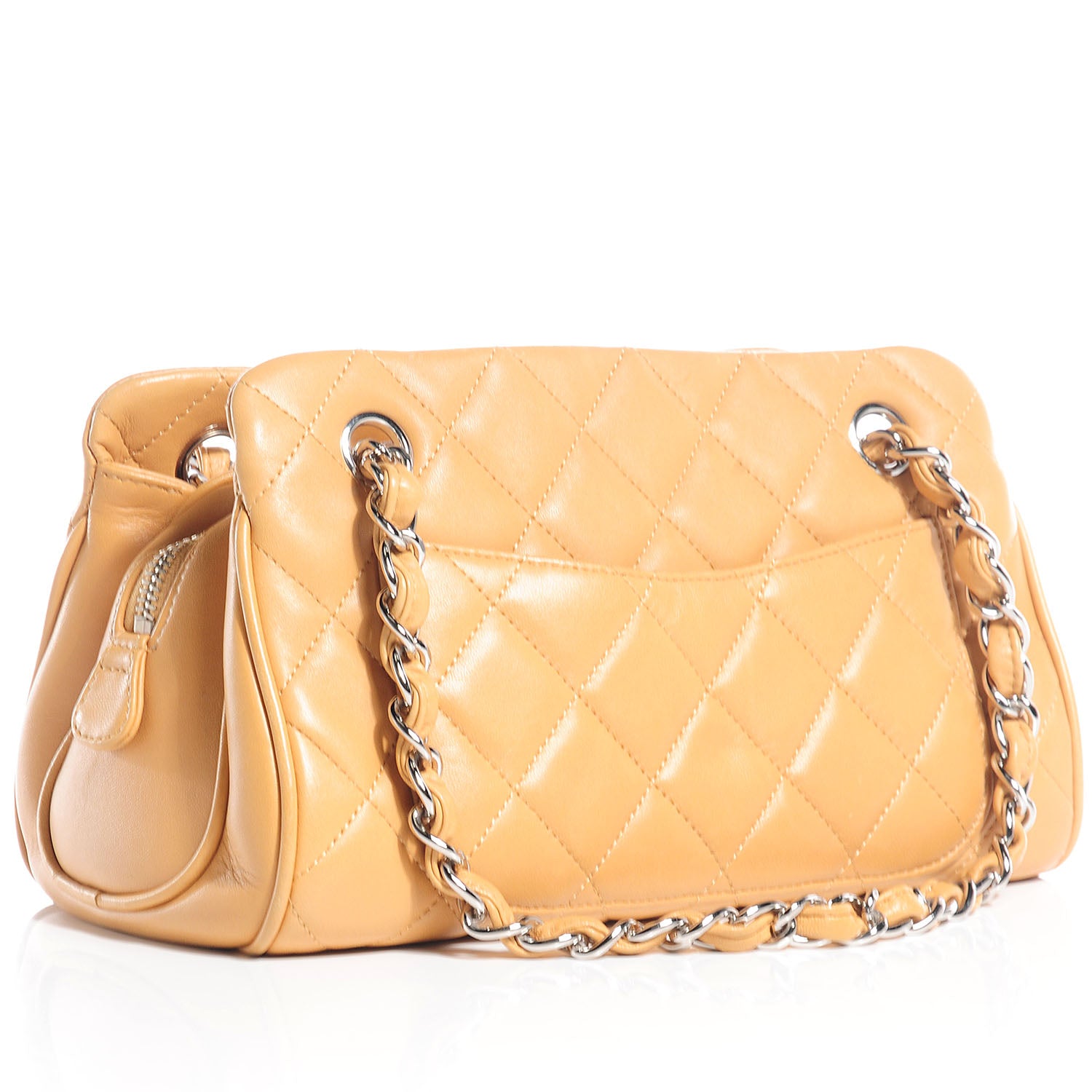 Chanel Lambskin Quilted Shopping Tote Beige 3 of 7