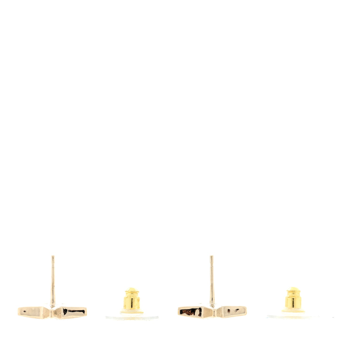 Metal Crystal CC Star Drop Earrings Gold