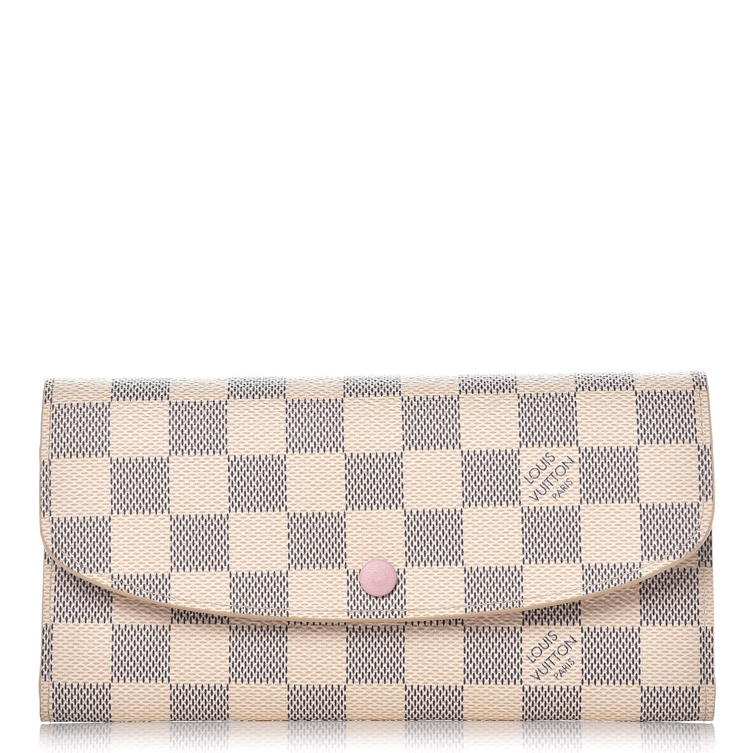 Louis Vuitton Damier Azur Emilie Wallet Rose Ballerine 1 of 7