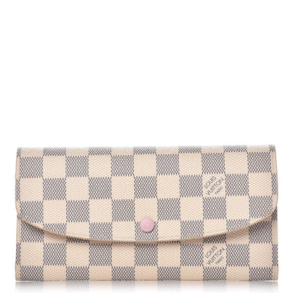 Louis Vuitton Damier Azur Emilie Wallet Rose Ballerine 1 of 7