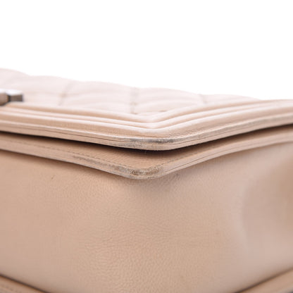 Chanel Calfskin Quilted Double Stitch New Medium Boy Flap Beige 12 of 16