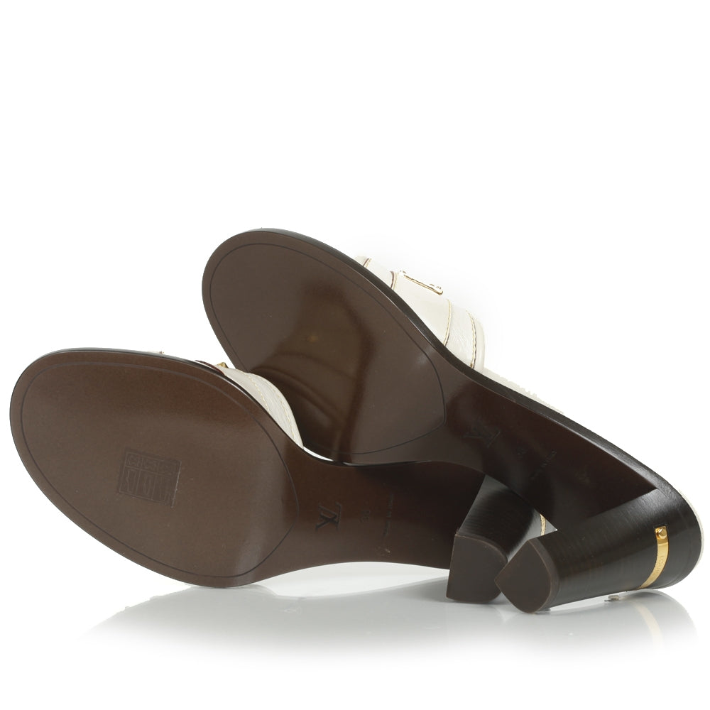 Louis Vuitton Suhali Studded Mules 38 White 4 of 11
