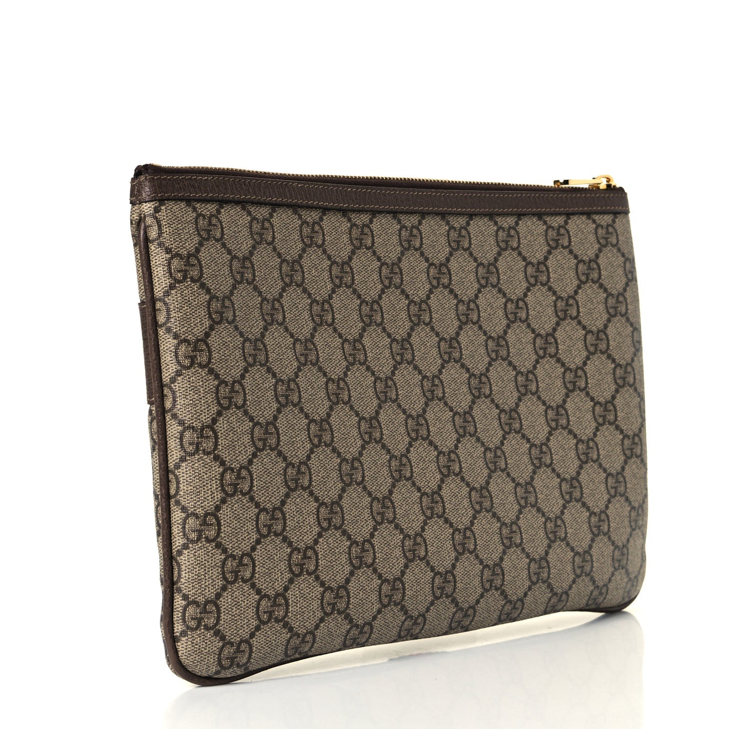 GG Supreme Monogram Large Ophidia Pouch Clutch Brown