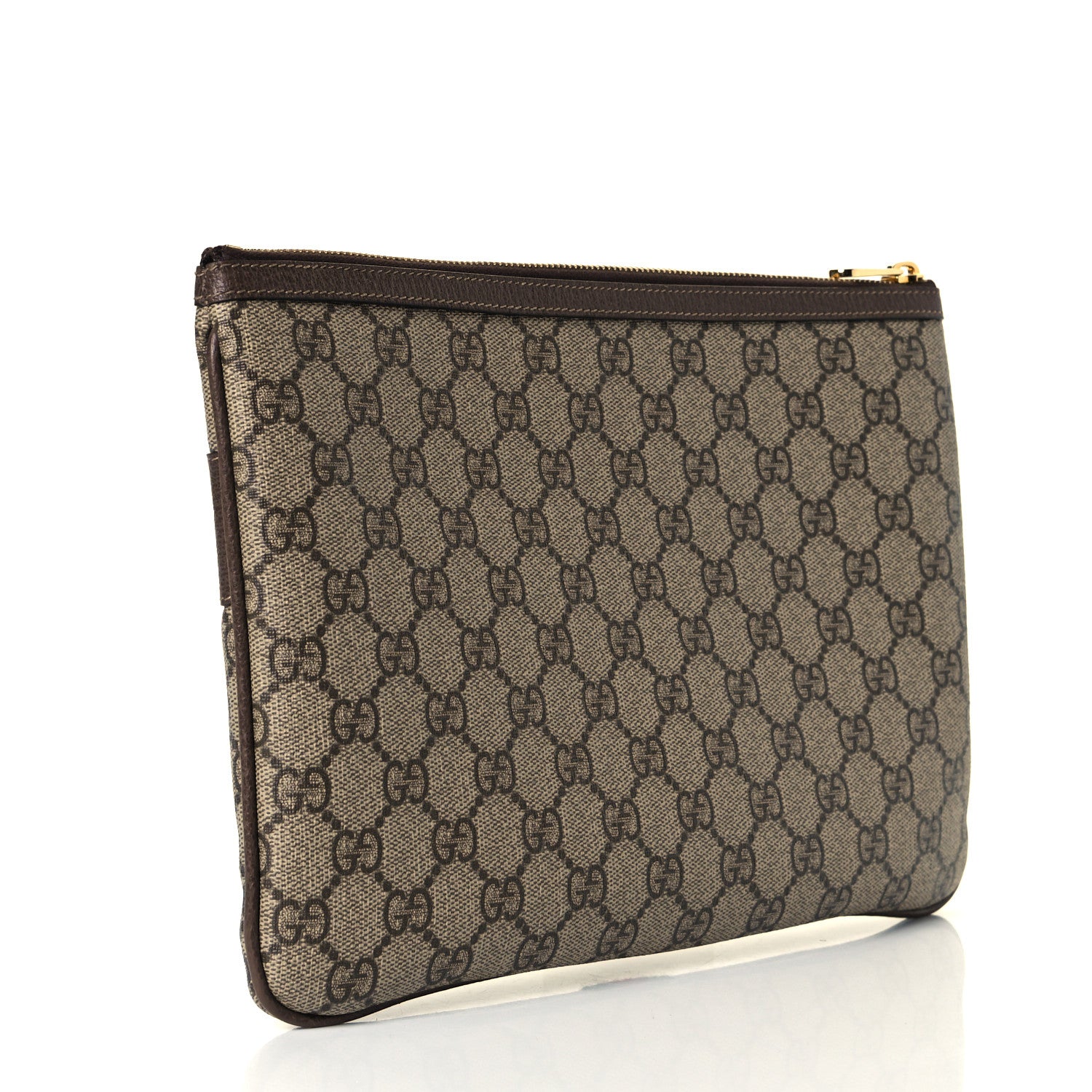 Gucci GG Supreme Monogram Large Ophidia Pouch Clutch Brown 3 of 9
