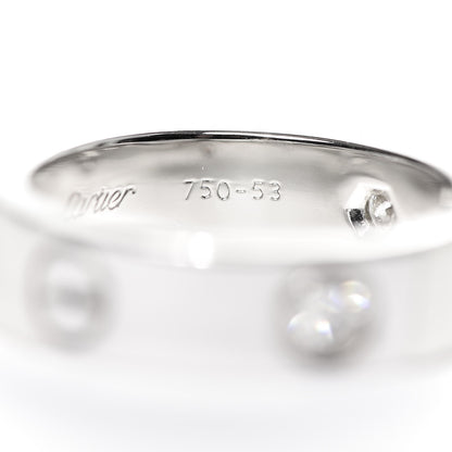 Cartier 18K White Gold 3 Diamond 5.5mm LOVE Ring 53 6.25 5 of 7