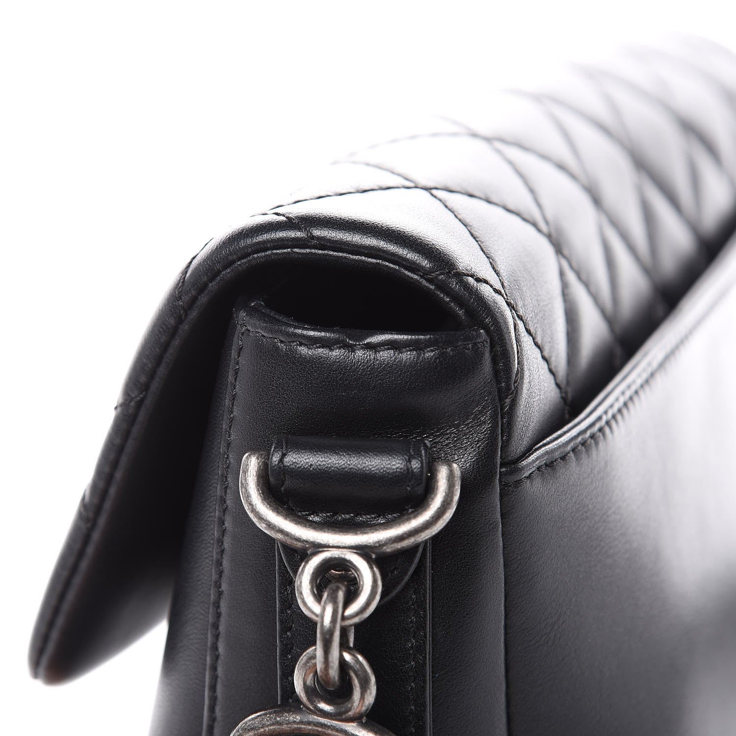 Chanel Calfskin Quilted Large Rock My Shoulder Flap Black 13 of 16