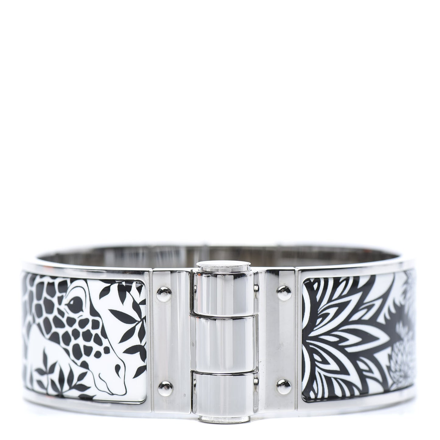 Enamel Printed Wide The Three Graces Hinged Bracelet S Positif Negatif
