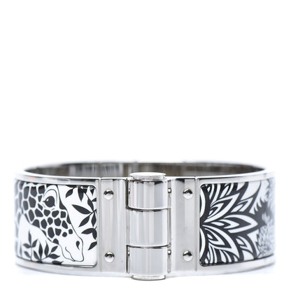 Hermes Enamel Printed Wide The Three Graces Hinged Bracelet S Positif Negatif 1 of 6