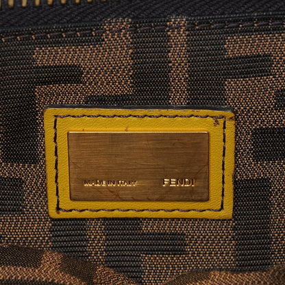 Fendi Vitello Zucca Large Peekaboo Iconic Satchel Yellow Tobacco 7 of 8