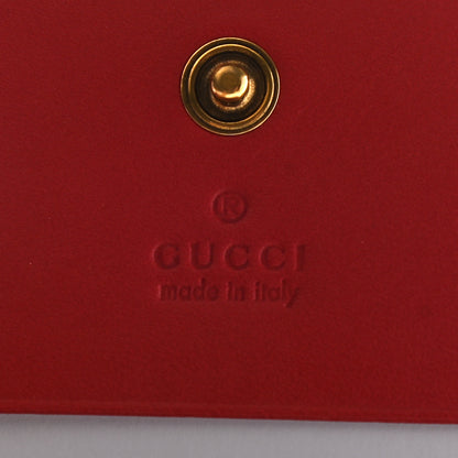 Gucci GG Supreme Monogram Cherry Embellished Card Case Wallet Hibiscus Red 5 of 7