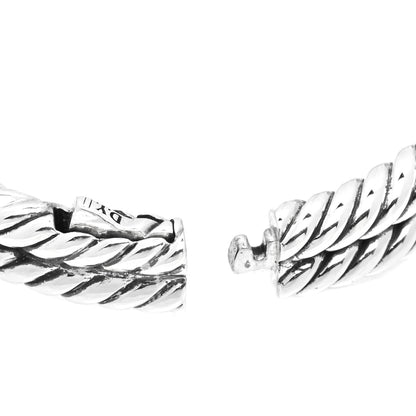 David Yurman Sterling Silver Diamond Pave 10mm Single Loop Labyrinth Bracelet 3 of 4