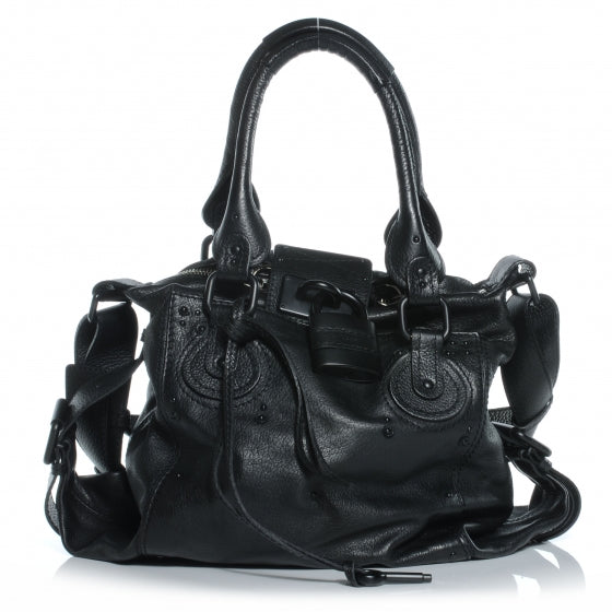 Leather Paddington Messenger Bag Black
