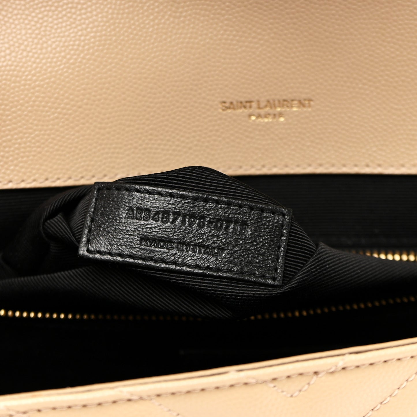 Grain De Poudre Matelasse Chevron Large Monogram Satchel Nude Powder