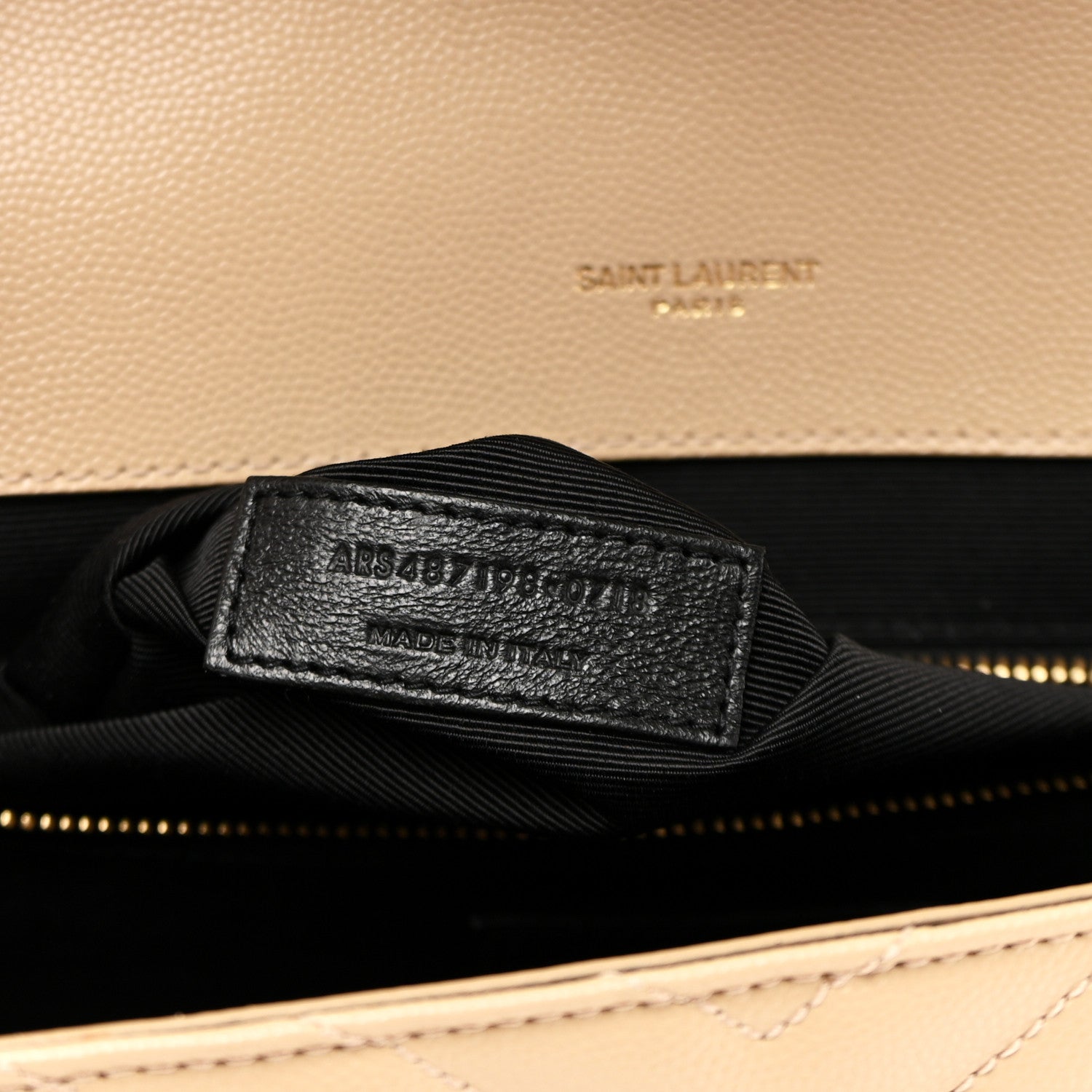 Saint Laurent Grain De Poudre Matelasse Chevron Large Monogram Satchel Nude Powder 7 of 11