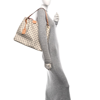 Louis Vuitton Damier Azur Graceful MM Rose Ballerine 2 of 12