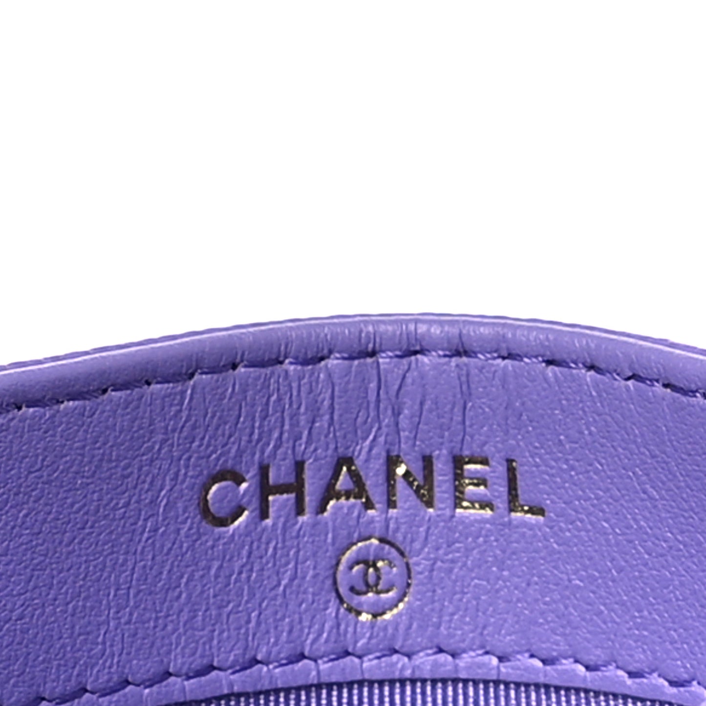 Caviar Quilted Card Holder Purple
