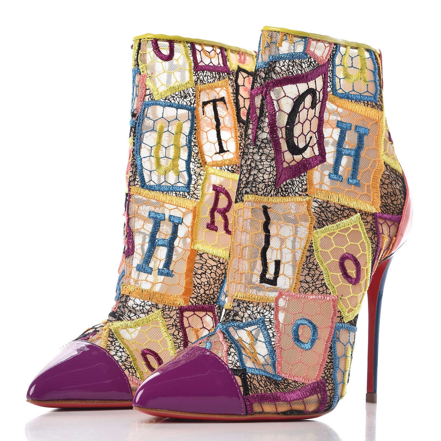 Patent Lace Gipsybootie 100 Ankle Boots 37 Multicolor