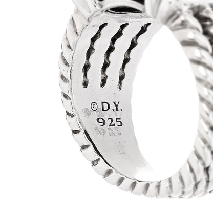 David Yurman Sterling Silver Diamond 16mm Wheaton Ring 53 6.5 5 of 6