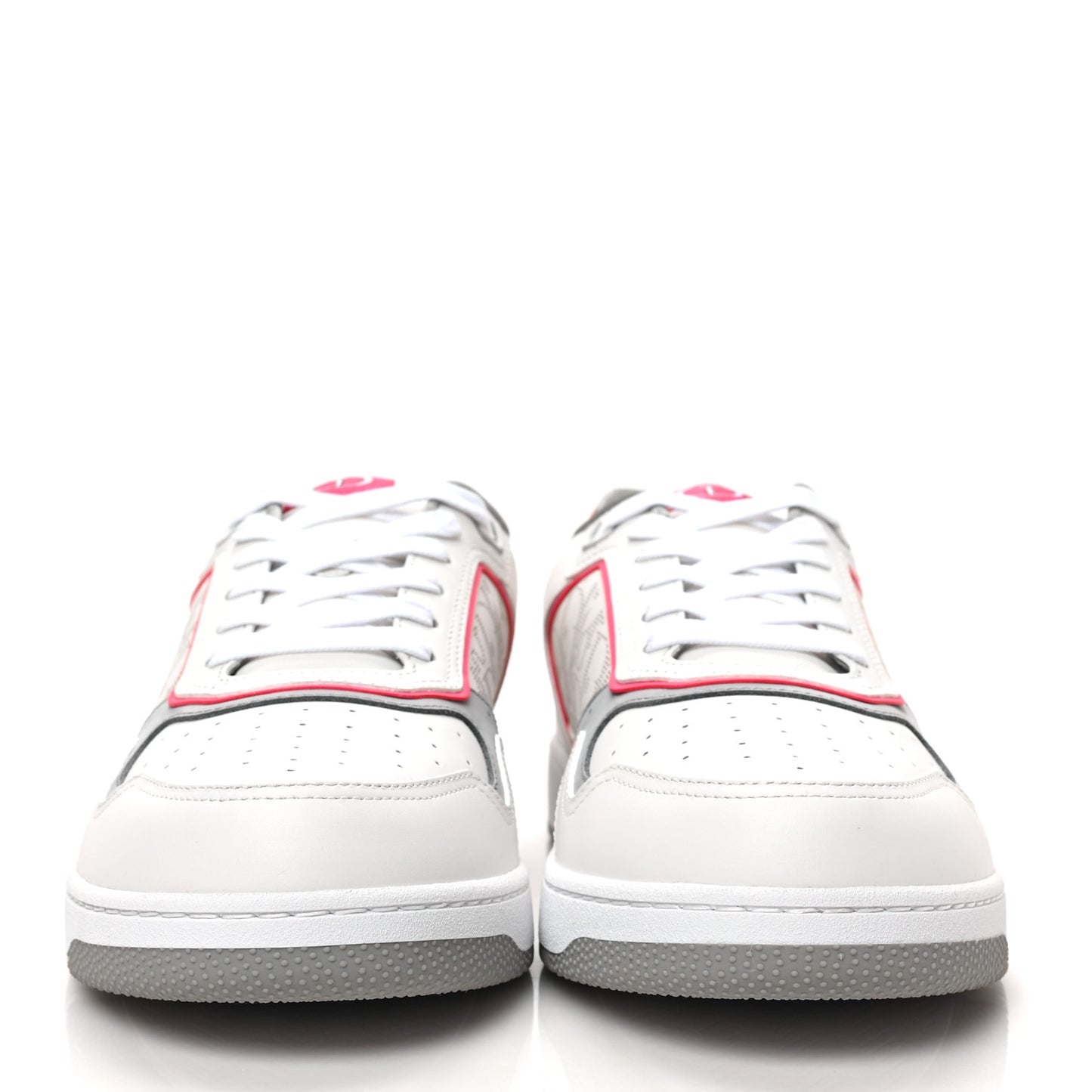 Smooth Calfskin Oblique Galaxy Perforated Mens B27 Low Top Sneakers 43 White Neon Pink
