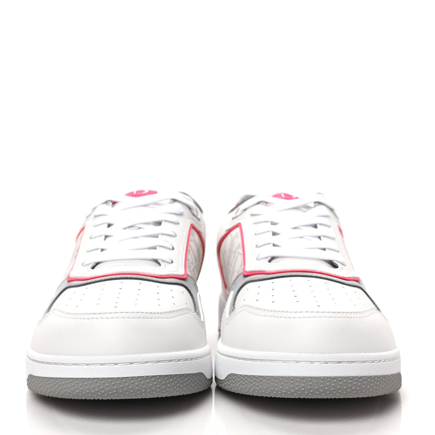 Christian Dior Smooth Calfskin Oblique Galaxy Perforated Mens B27 Low Top Sneakers 43 White Neon Pink 2 of 8