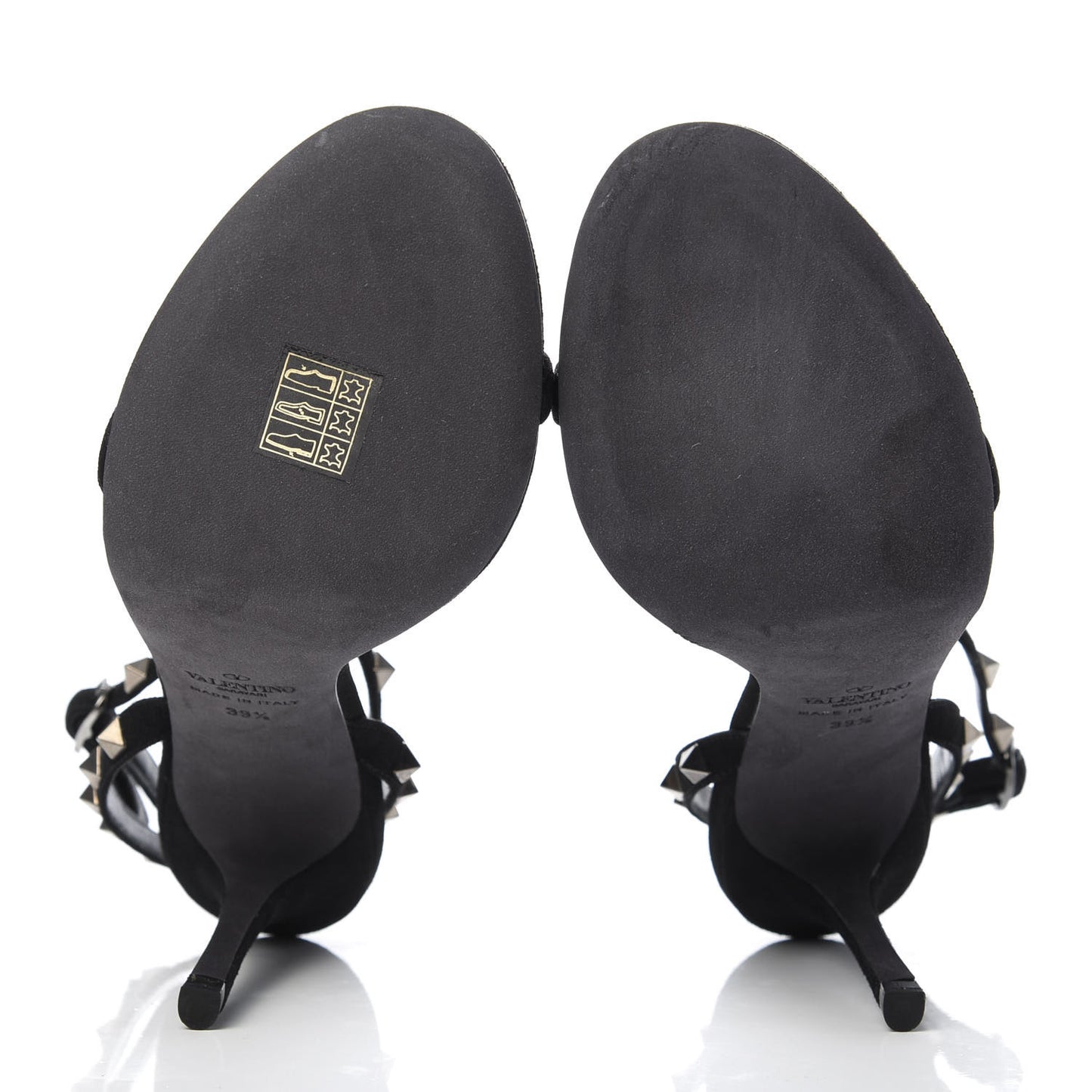 Suede Rockstud Ankle Strap 100mm Sandals 39.5 Black