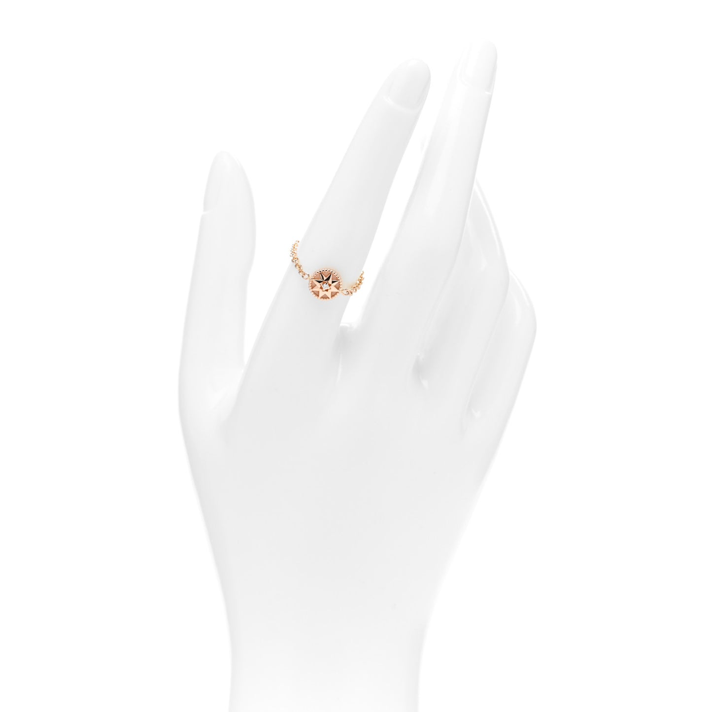 18K Rose Gold Diamond Pink Opal Rose Des Vents Ring 53 6.25