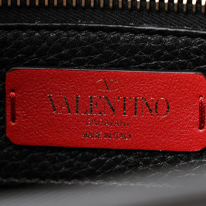 Valentino Garavani Grained Calfskin Rockstud Saddle Bag Black 6 of 11