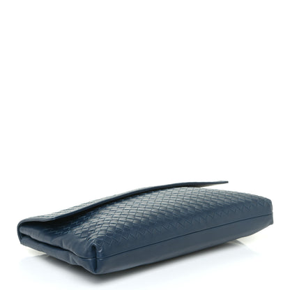 Bottega Veneta Nappa Intrecciato Flap Clutch Blue 4 of 16