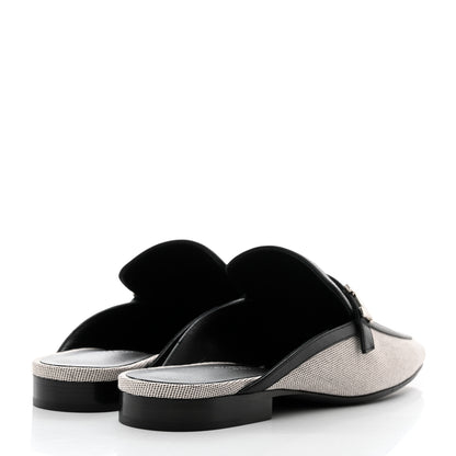 Hermes Canvas Calfskin Groupie Mules 36 Prunoir Black 4 of 9