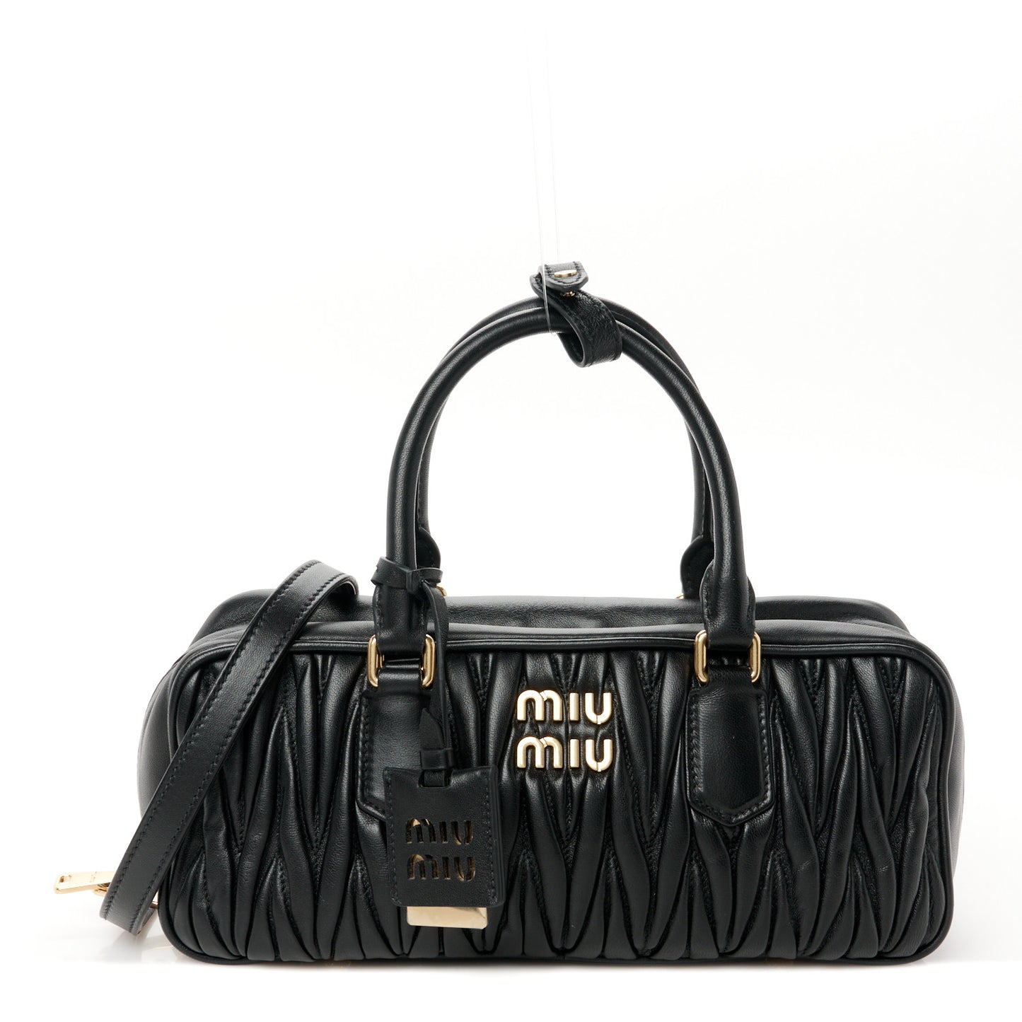 Nappa Matelasse Large Arcadie Top Handle Bag Black