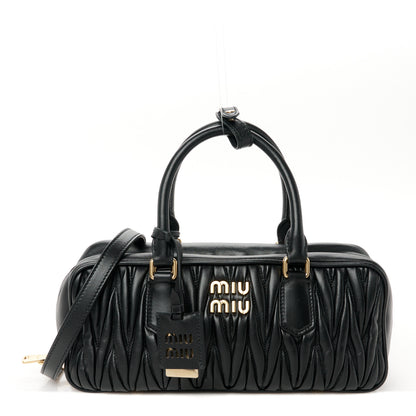 Miu Miu Nappa Matelasse Large Arcadie Top Handle Bag Black 1 of 11